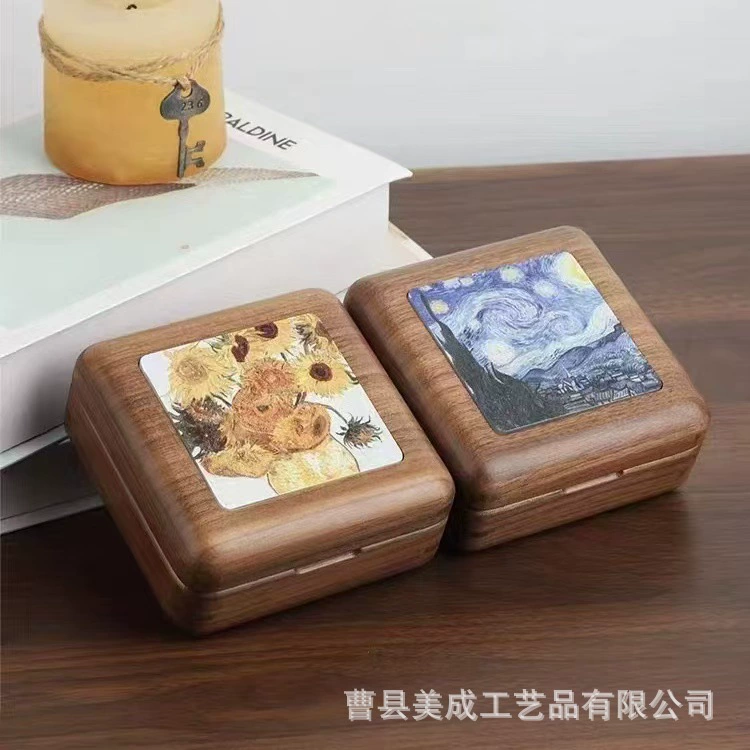 Новая деревянная печатная шкатулка для ювелирных изделий удобная маленькая коллекция ожерелья серьги