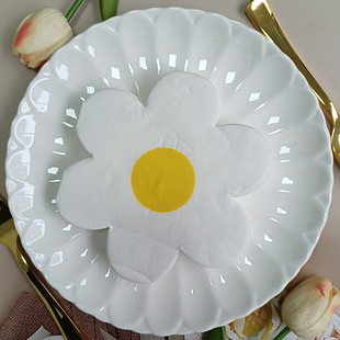 Cross-border Hot Sale Sunflower Printed Napkins Shaped Paper Towel Party Decoration Disposable Printed Paper Towel Napkins