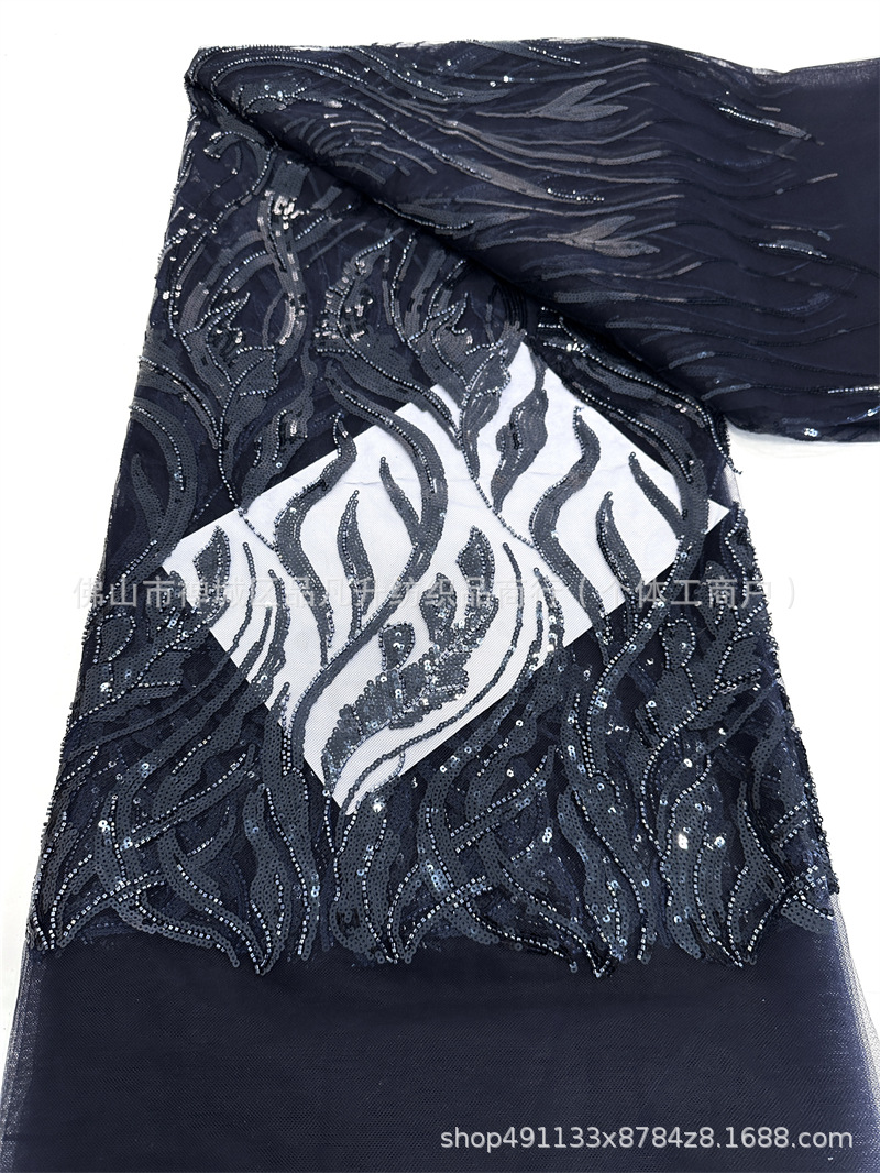 Tejido de malla de lenta bordada tridimensional Vestido de novia de moda Vestido de moda Tela de encaje LACE