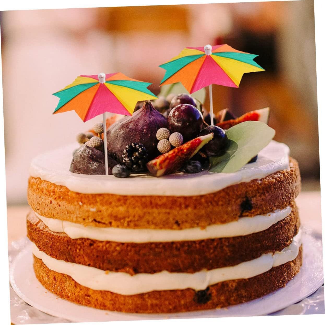 Palillos Decorativos de Sombrilla de Bambú para Cócteles y Frutas en Fiestas