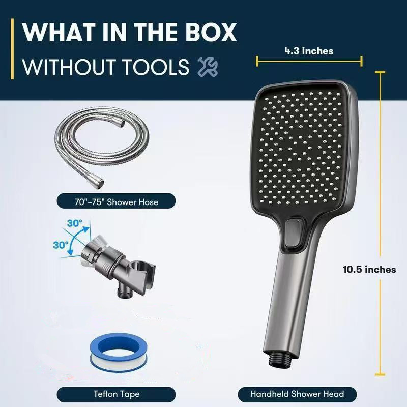 Super Pressurized High-Pressure Bathroom Shower Head with Large Water Volume for Bathing and Showering Household Long Handle