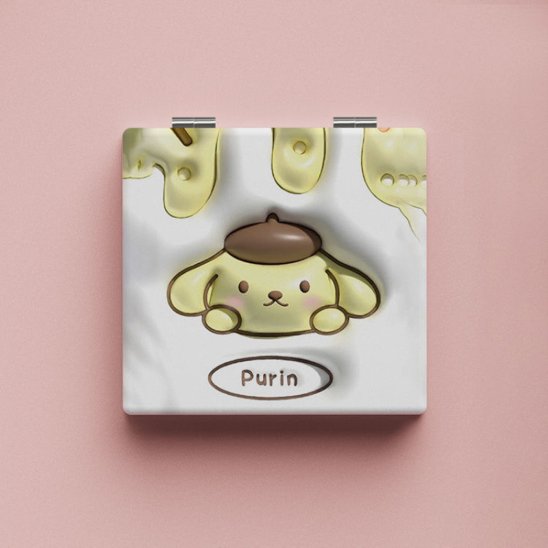 Lindo espejo pequeño Sanrio Kulomi espejo de maquillaje portátil de alto valor espejo de maquillaje portátil dormitorio de estudiantes espejo de maquillaje plegable
