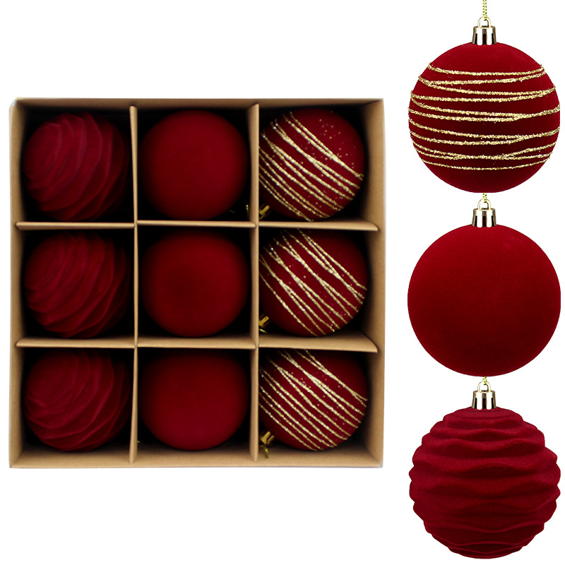 Navidad de terciopelo de terciopelo oscuro árbol de navidad colgante decoración de terciopelo de navidad personalizada