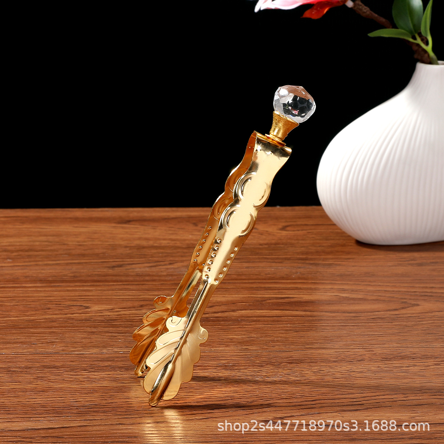 水晶头金色电镀贝壳夹子冰夹香料夹水烟配件木炭夹装饰小道具clip