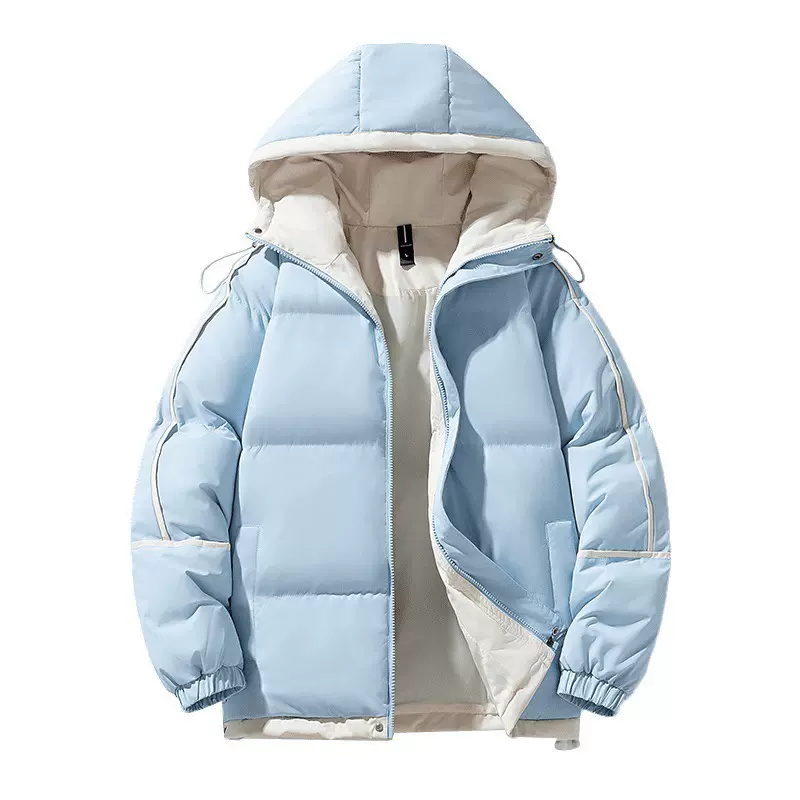冬季连帽面包服潮牌情侣同款休闲加厚保暖时尚加厚保暖棉服外套男