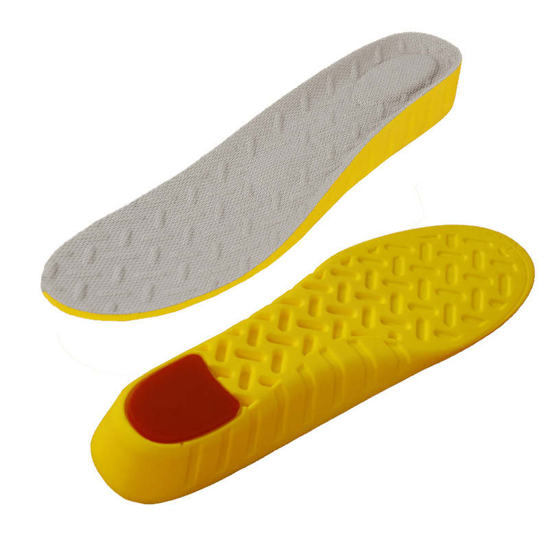 Plantilla de PU almohadilla de aumento, transpirable, desodorante, antideslizante, sensación de pisar heces, absorción de impactos, aumento cómodo, no cansado, fábrica de malla de pies al por mayor