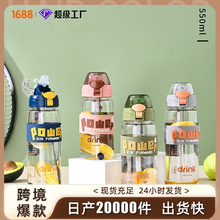 高颜值水杯大容量运动吸管杯喝水杯子简约耐高温吸管杯