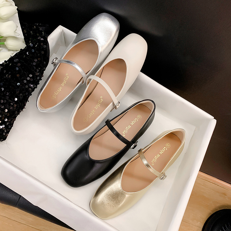 Nuevo modelo de zapatos de noche Benze~ con punta redonda, tacón interno, una sola tira, boca poco profunda, estilo mule cerrado para el verano.