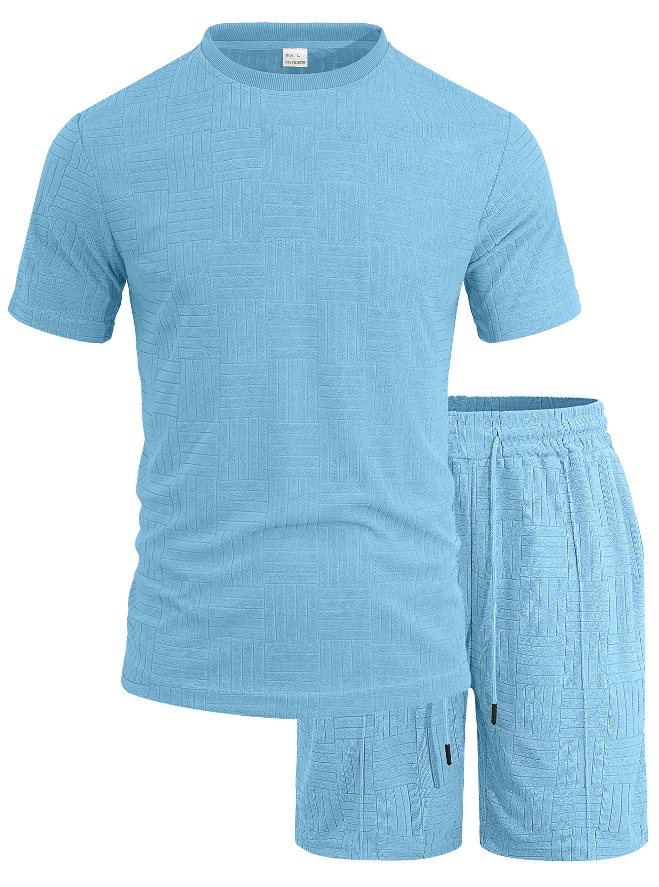 Toallas de hombre transfronterizas, ropa de botellas, pantalones cortos de mangas cortas, comercio exterior, verano transpirable, juego de deportes estadounidenses de dos piezas