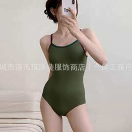 【苔藓绿】泳衣女高级感2025新款游泳馆专用性感竞速连体游泳衣