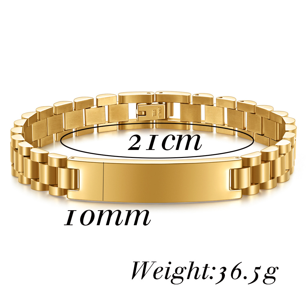 42g Weight Bangle Classification Titanium Steel Vintage Style Geometric Solid Color Plating Bangle