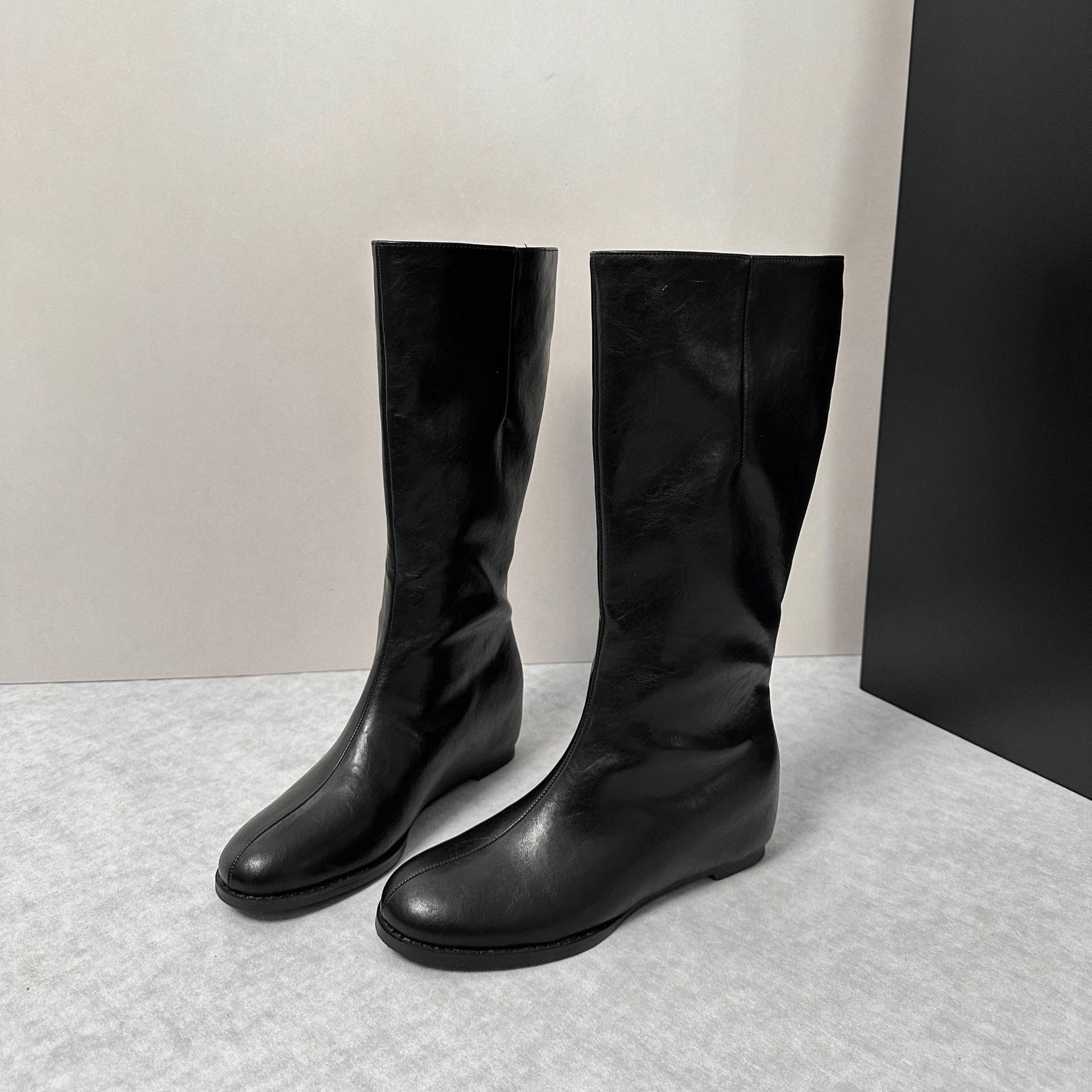 Botas Chelsea de Caña Alta para Mujer con Elevación de 5 cm, Superfibra, Térmicas, para Otoño e Invierno image 4