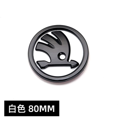 Car logo | and rear logo 80MM black middle - black-and-white-rear-mark
