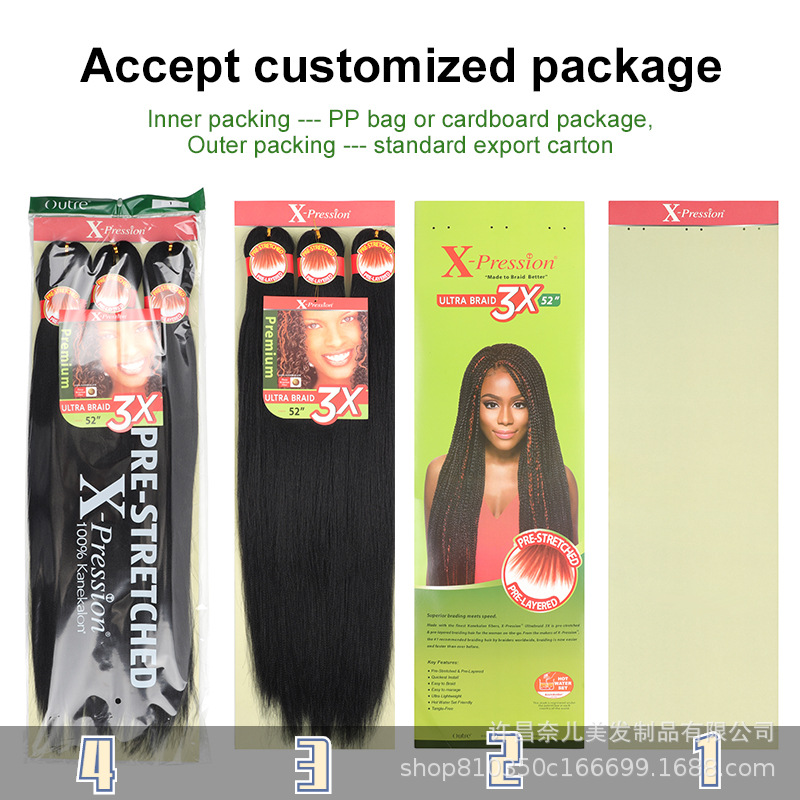 EZ tres paquetes de 26 pulgadas de baja temperatura de alambre EASY BRAID 3X Pre-stretched Braiding hair