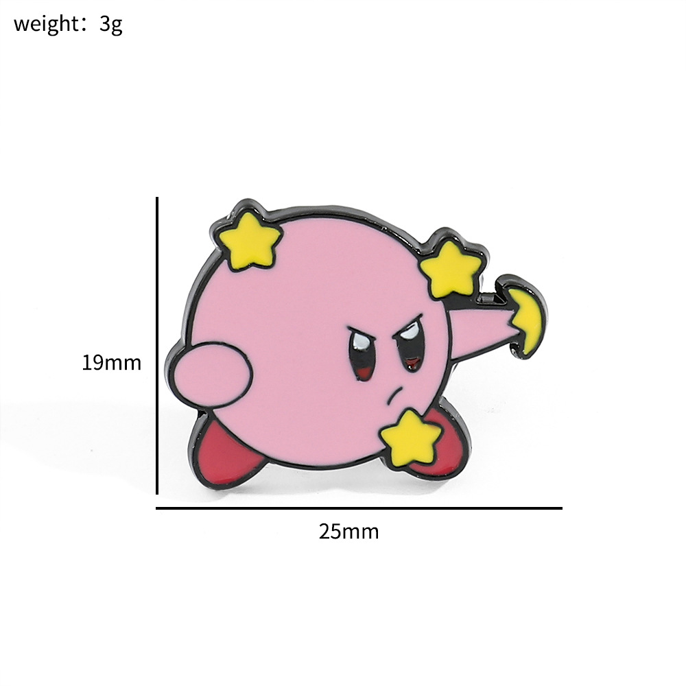 かわいいクリエイティブアニメ星のカービブローチカウボーイ帽ミルクティーカップシェフの多形金属バッジが光を防ぐ