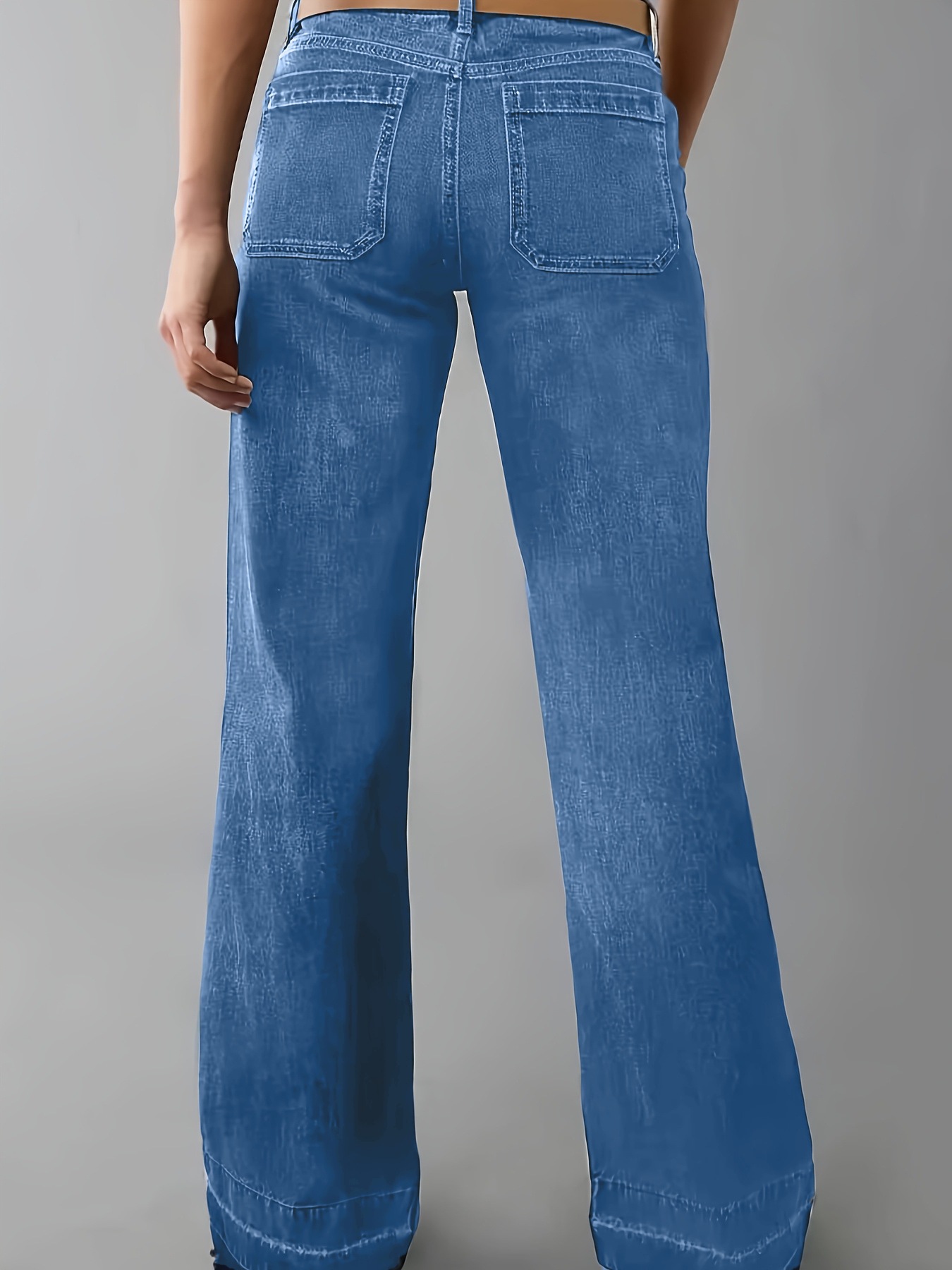 Vintage High-Waisted Straight Leg Jeans For Women – Distressed Hem Relaxed Fit Denim Pants (Dark Blue, Light Blue, Black)_mkmklike.com