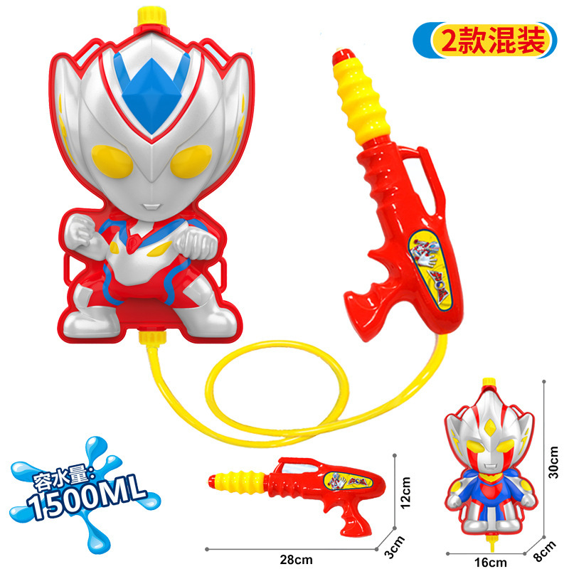 Niños chino genuino Superman pull-out pistola de agua de gran capacidad de juguete niño agua lucha mochila artefacto playa lote