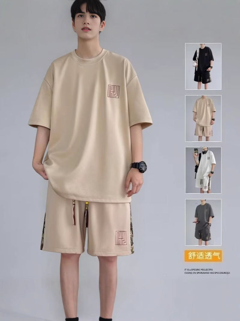 Camisa menos ropa traje de ropa deportiva verano para hombres camiseta de manga corta jersey de baloncesto pantalones cortos casuales de dos piezas