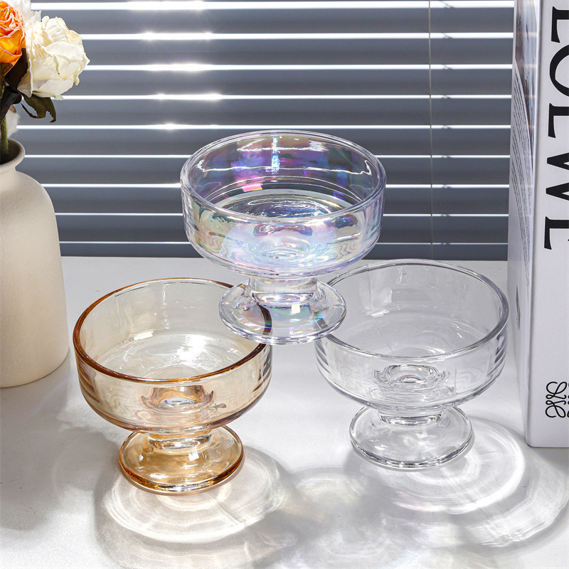 INS glass dessert cup tall ice cream cup home fruit cup yogurt bowl…