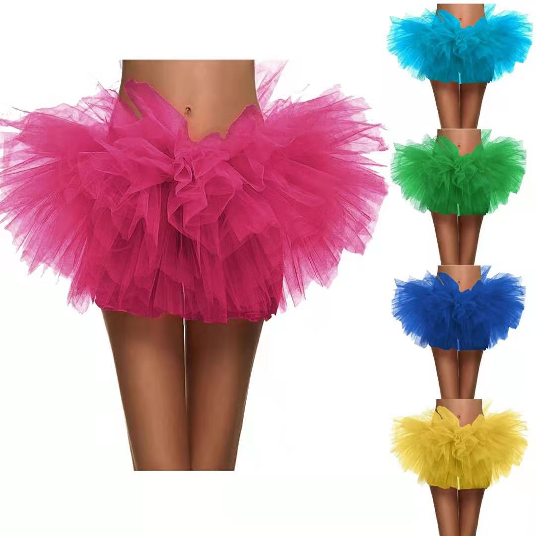 Five-layer Amazon cross-border special performance adult skirt sheath 5-layer gauze skirt TUTU cake mini skirt skirt support