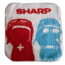 厂家定制儿童小毛巾全棉割绒活性印花毛巾尼龙拷边方巾宝宝擦手巾