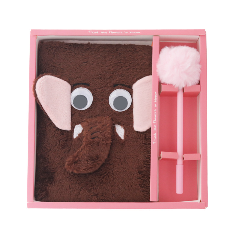 큰 눈 코끼리 다크 브라운 (선물 세트)