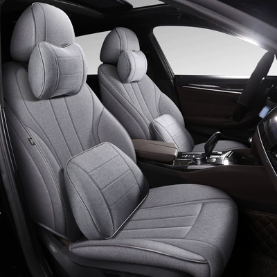 Seasons, 2022 Model New Seat Cover, Modelə uyğun (Original) oturacaq örtükləri - gray-memory-version-five-seats-linen-fully-surrounded-by-front-and-rear-rows