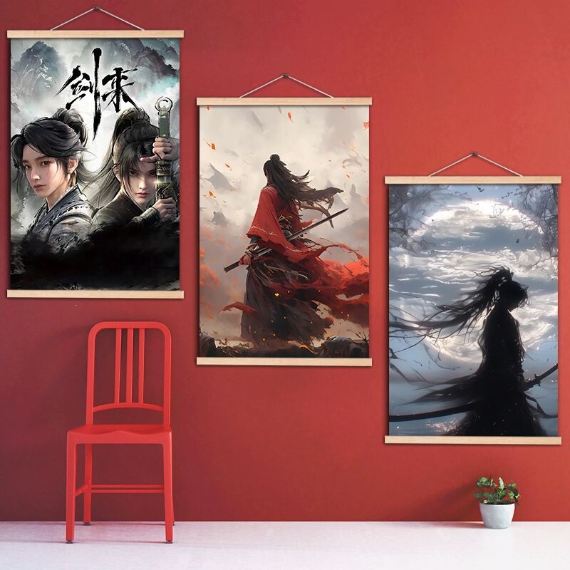 Jianlai Hanging Painting Chen Ping an Ning Yao Poster Anime Merchandise Wall Decoration Painting Ink Style Mural Chinese Comic Hanging Cloth Painting Jianlai Hanging Painting Chen Ping an Ning Yao Poster Anime Merchandise Wall Decoration Painting Ink Style Mural Chinese Comic Hanging Cloth Painting