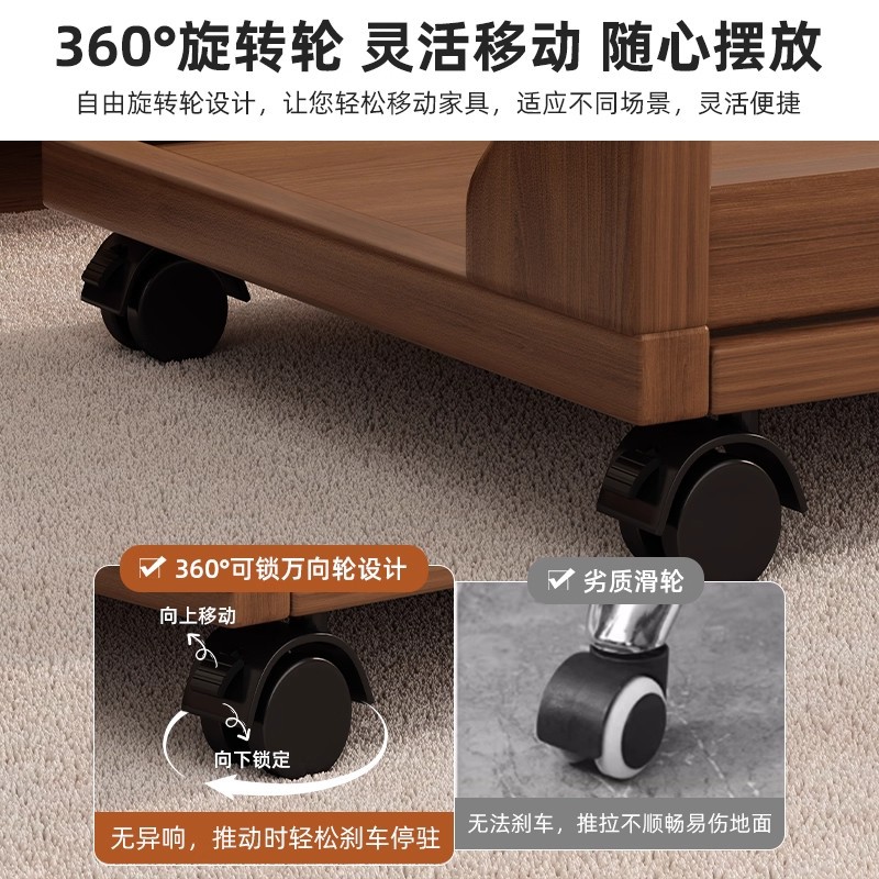 Mesa de cama móvil simple pequeña mesa de té dormitorio pequeña mesa de computadora de alquiler de casa pequeña mesa en forma de C estante de almacenamiento