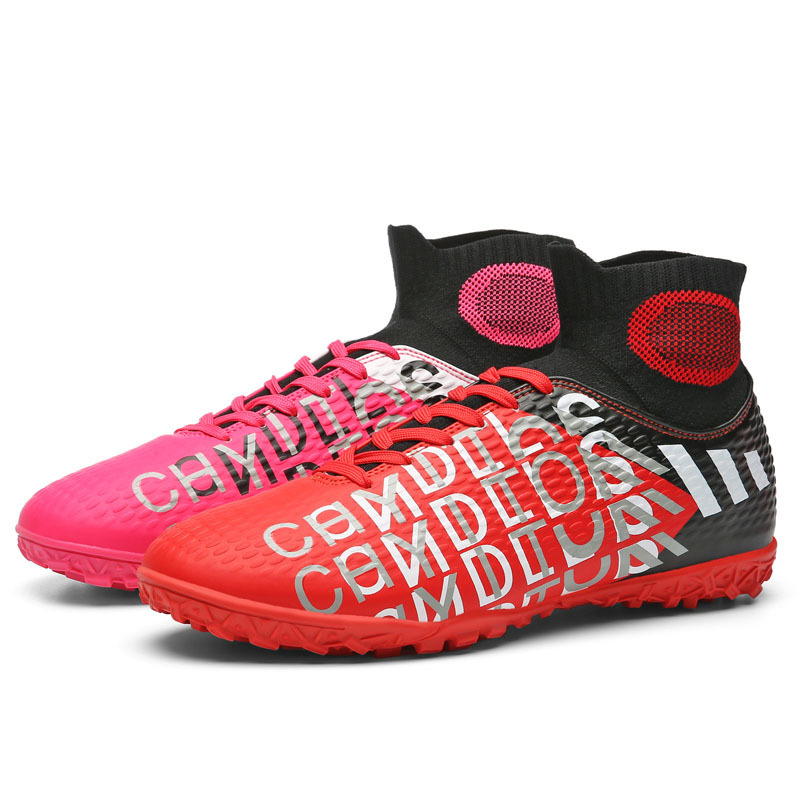 Zapatos de fútbol al por mayor para hombres y mujeres transpirables casuales color de alta calidad edición de clavos casuales zapatos de entrenamiento de césped para niños