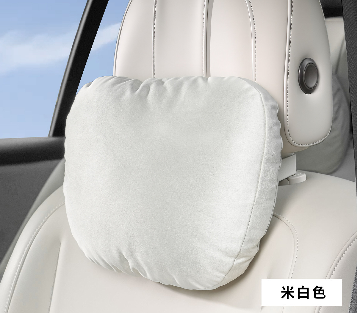 Car Headrest and Lumbar Support, Suede Headrest, Universal Car Cushion, Memory Foam High-Rebound Lumbar Support, Logo Neck Pillow