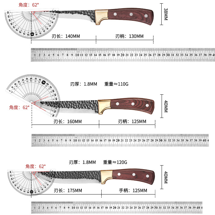 Stainless Steel Hand-Forged Boning Knife, Kitchen Butcher Knife, Special Knife for Killing Pigs and Sheep, Cutting Meat and Boning, Slicing Sharp Knife