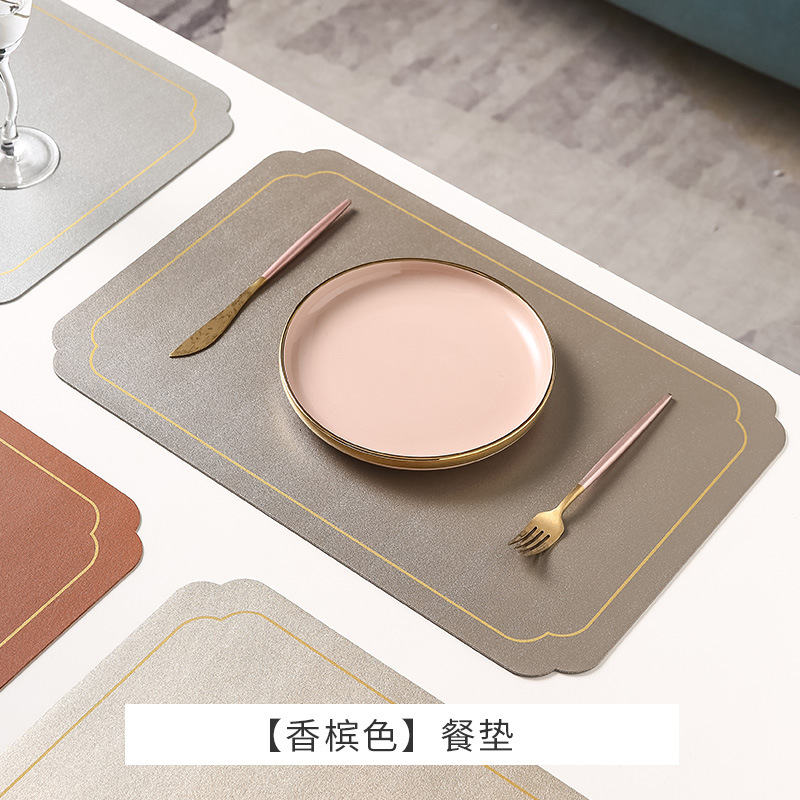 Estilo chino transfronterizo Ruyi Phnom Penh Mantel de cuero Mantel de mesa occidental de alta gama Alfombrilla de mesa redonda impermeable Mantel de hotel