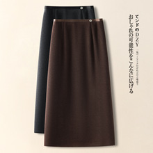 咖色半身裙女秋冬季2025年新款毛呢a字裙时尚高端精致直筒包臀裙