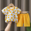 Children's summer sleeves, set, cotton T-shirt for boys, summer clothing, children's clothing