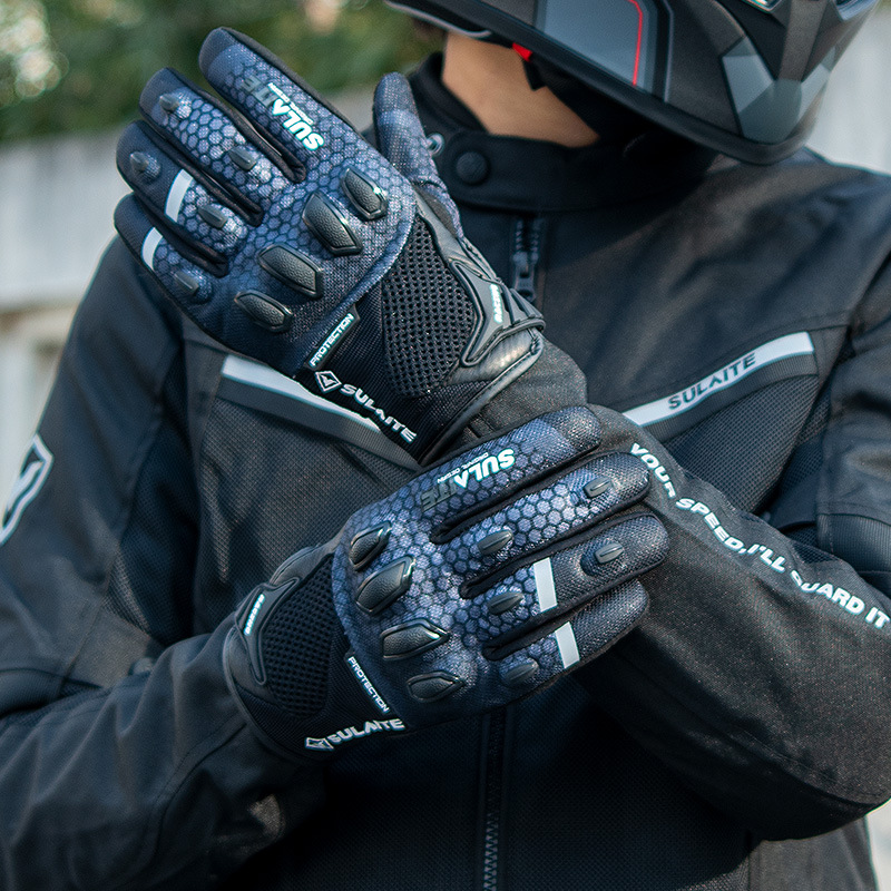 Guantes de Ciclismo de malla transpirable de verano guantes de ciclismo pantalla táctil resistente a las caídas equipo de protección de carreras de motos