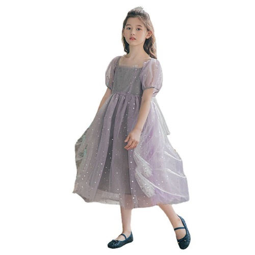 女童连衣裙夏季儿童公主裙子洋气网红纱裙超仙蓬蓬裙小女孩礼服裙