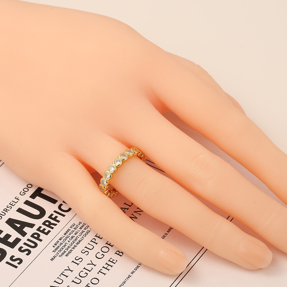 Fashion Inlaid Zircon Copper Open Ring display picture 3