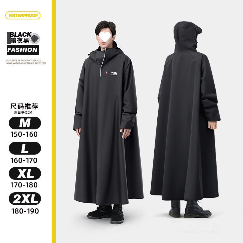 レインコート電動バッテリーカー厚みのあるロング全身防雨ワンピースアウターウェアオートバイライディングポンチョ男性と女性用|undefined