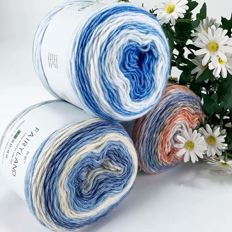 Cake Yarn Gradient Dyed Milk Cotton Yarn Ball Scarf Hat Crochet DIY Handmade Knitting Material Kit Cake Yarn Gradient Dyed Milk Cotton Yarn Ball Scarf Hat Crochet DIY Handmade Knitting Material Kit