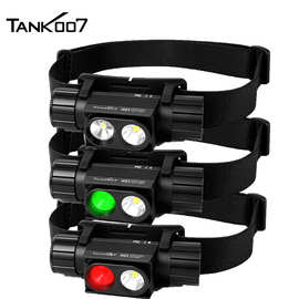 TANK007工厂 定制夜间双光源头灯LED可充电暖白红绿光头戴灯磁吸