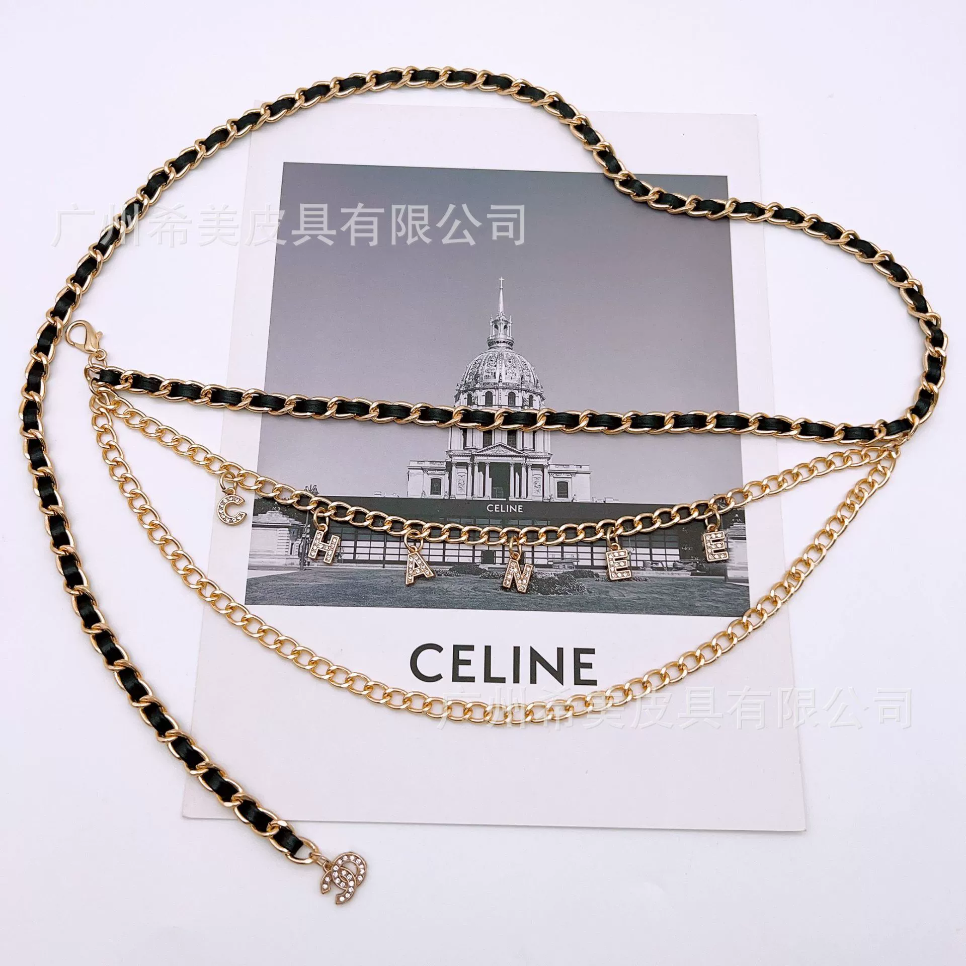 Pendant with letters, chain, belt, suitable with a skirt, decorations, trousers, Chanel style, high-quality style, light luxury style