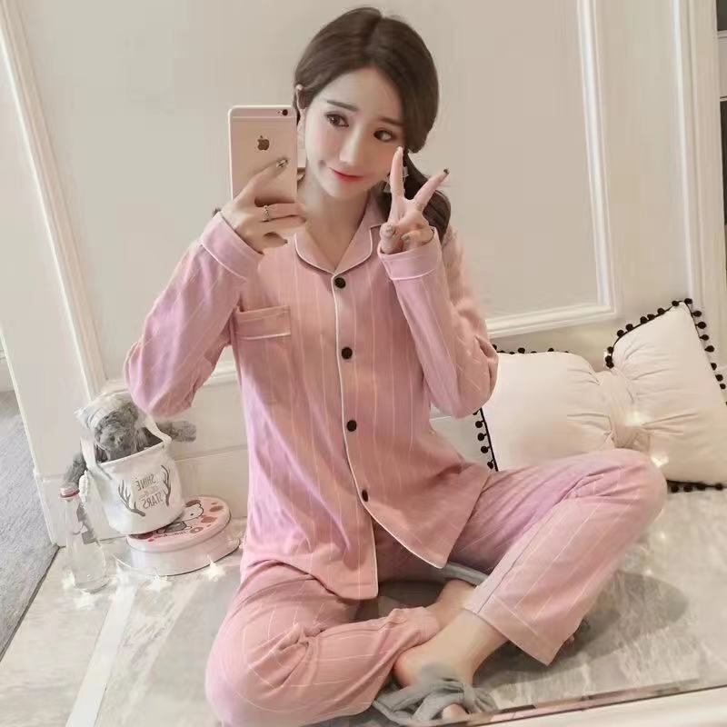 Nuevas celebridades de Internet ins viento primavera otoño pijamas mujeres de manga larga versión coreana japonesa dulce y lindo traje de servicio a domicilio de confinamiento