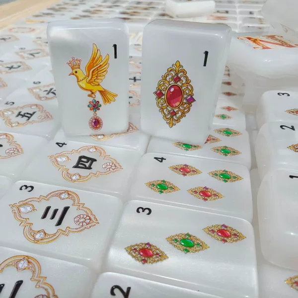 2026 New Jewelry 160-Piece Acrylic American Mahjong Set with Pearl White Shell Pattern