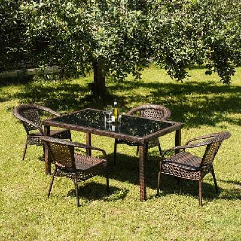 1.9m포스트 직사각형 테이블 + 의자 4개