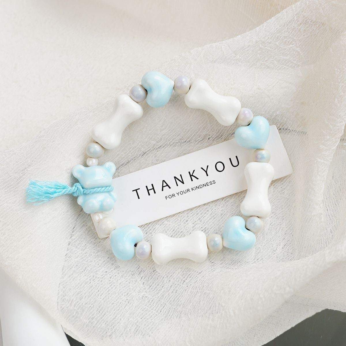 Jingdezhen pulsera de cerámica de verano mujer alta sensación galletas serie de gatos nicho diseño universal pulsera alta sensación