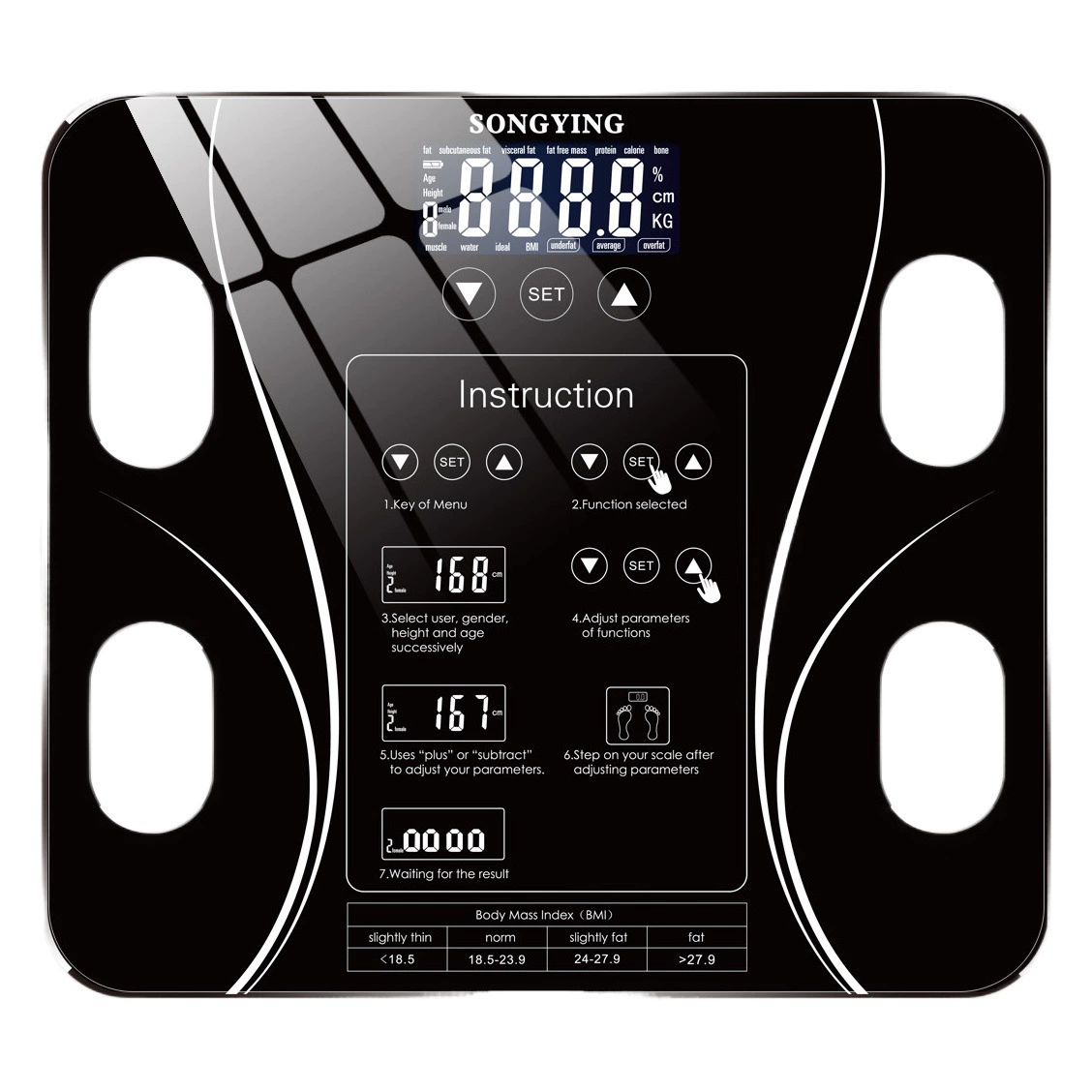 Умные весы для дома Songying в английском, японском и корейском стиле, маленькие весы для измерения жира, дропшиппинг с фабрики