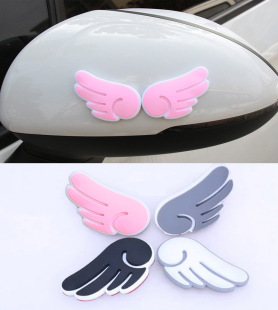 Car anti-collision stickers cartoon cute angel wings car door anti-scratch decorative stickers rearview mirror protection anti-scratch strip for women