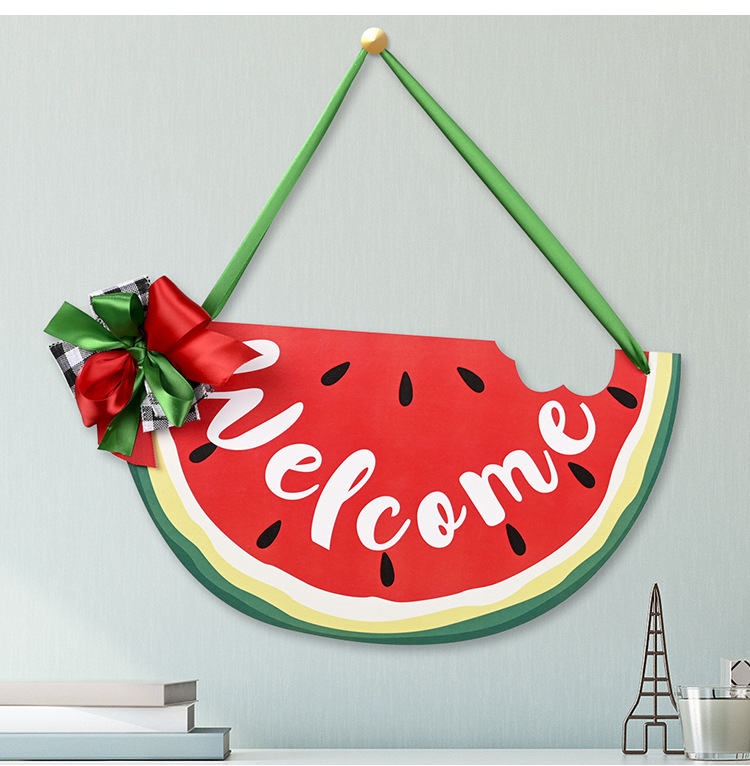 Home Decoration Watermelon Wooden Sign Bow Hanging Door Knocker display picture 7