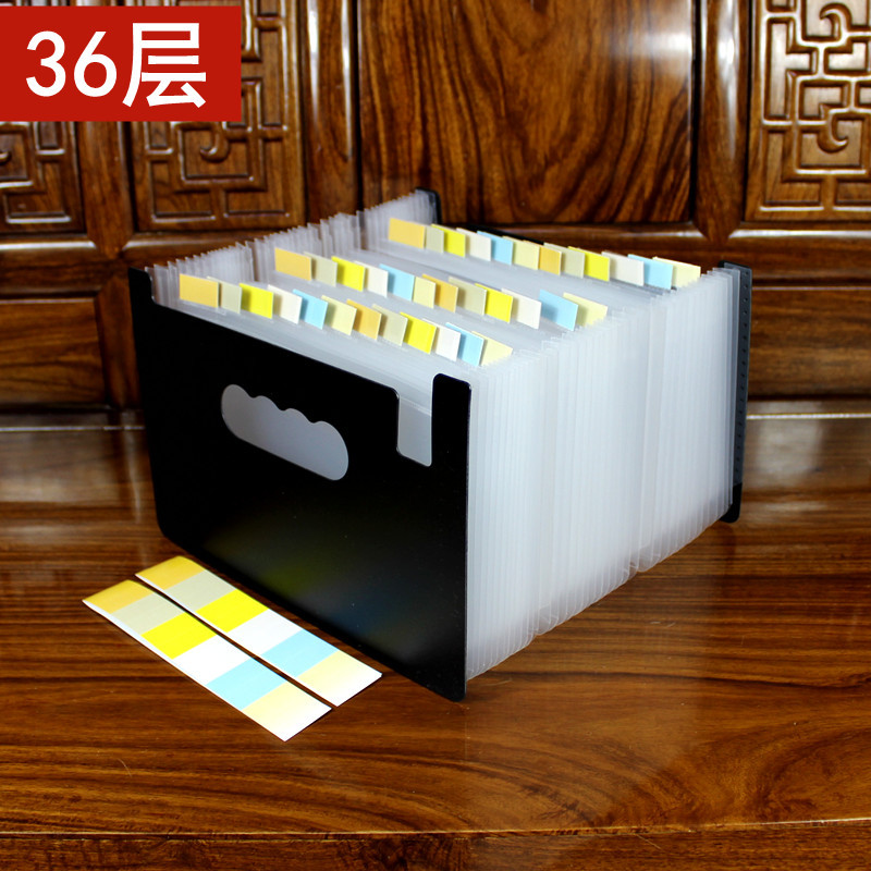 Transfronterizo dedicado gran capacidad A5 Mini pequeño tamaño órgano clip multi-capa carpeta factura sola bolsa de almacenamiento retráctil de pie